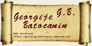 Georgije Batoćanin vizit kartica
